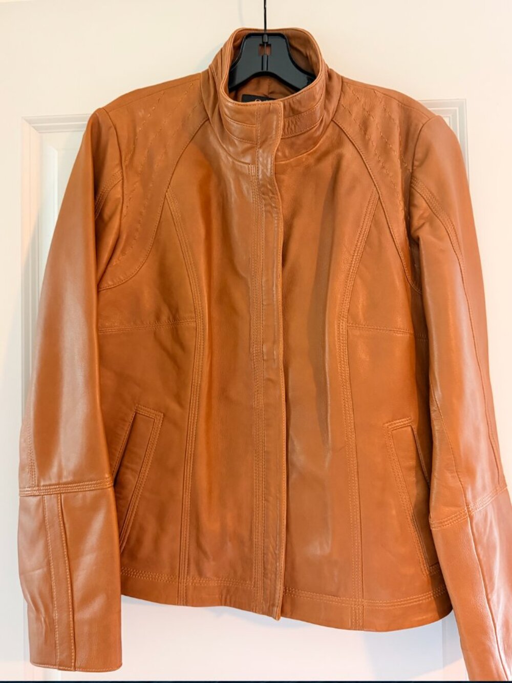 Quince Tan Leather Jacket - Picture 2 of 6